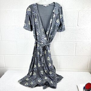 Boden Midi Dress 10, Grey Floral Viscose